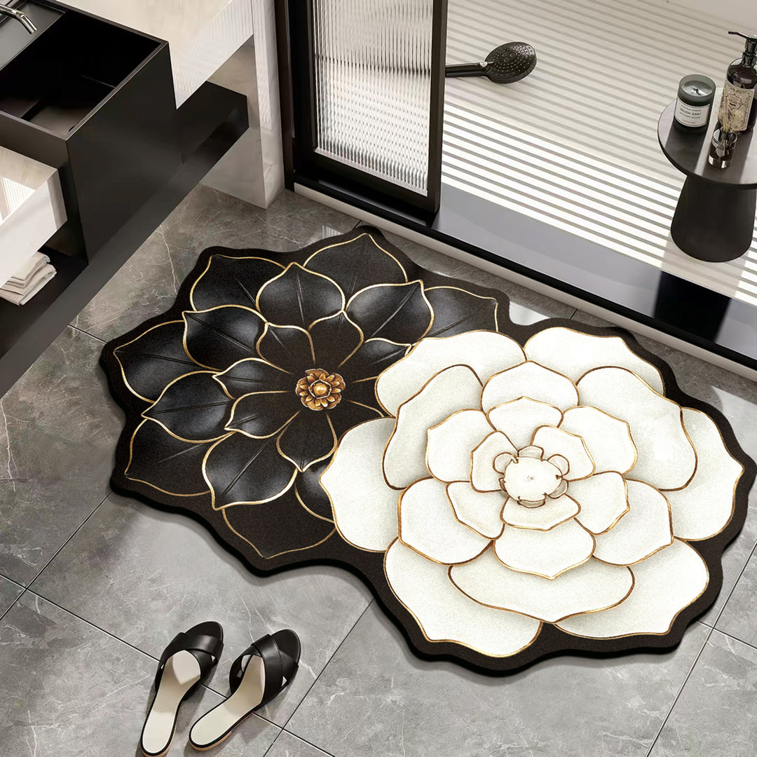 Elegante Blumenmuster-Badmatte für Badezimmer