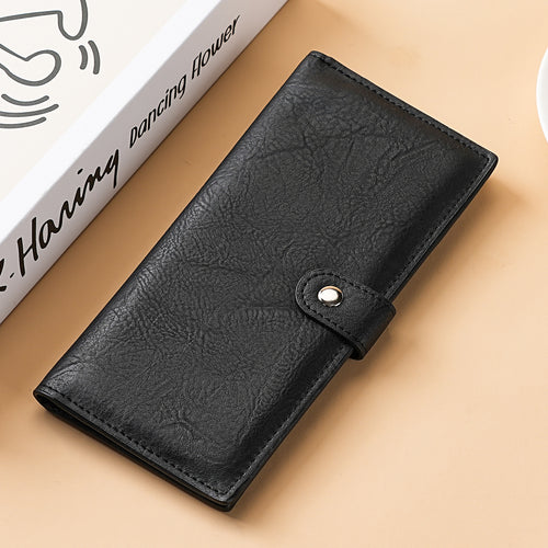 Elegante Texturierte Leder Lange Geldbörse