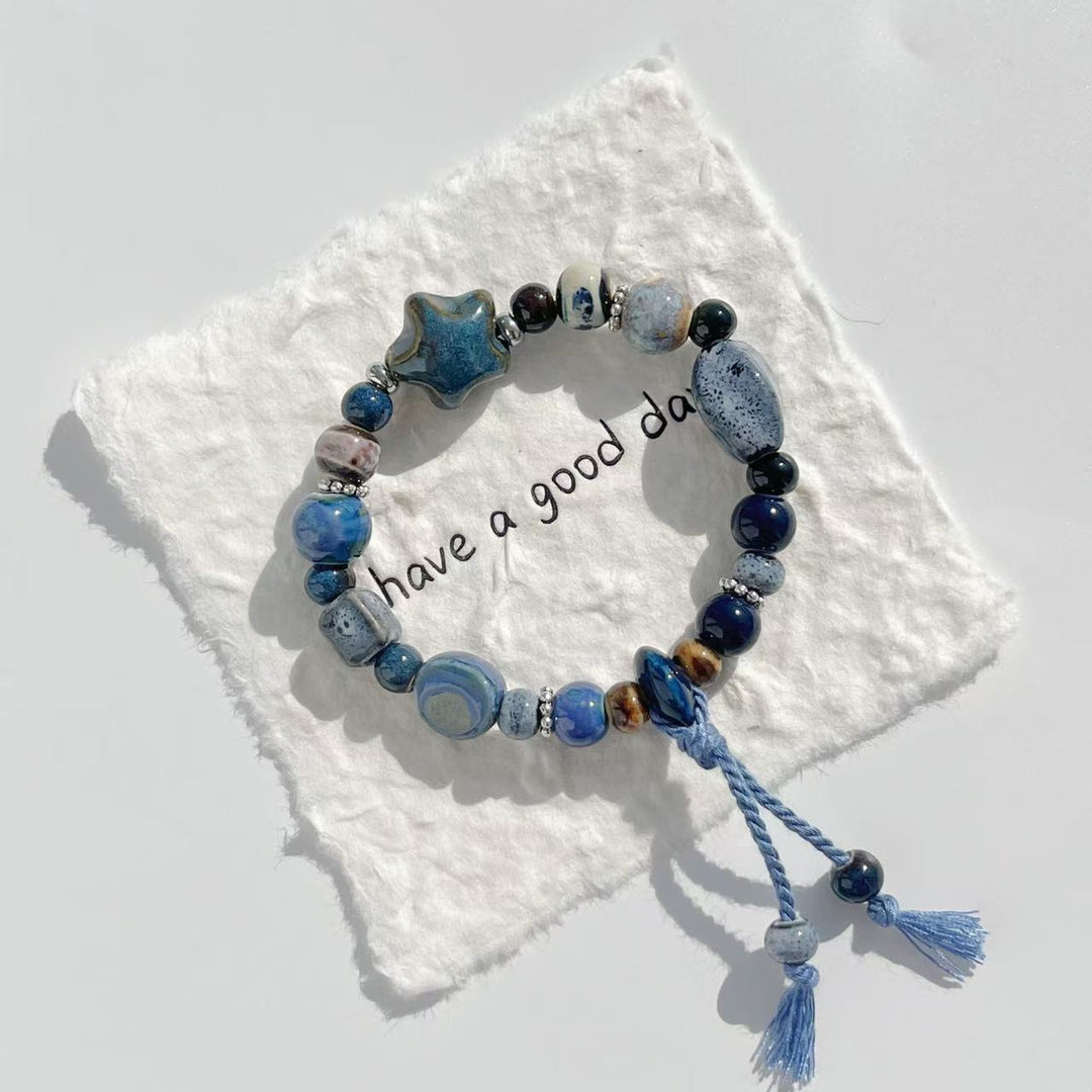 Handgemachte Steinperlen Stretch-Armband Karnz