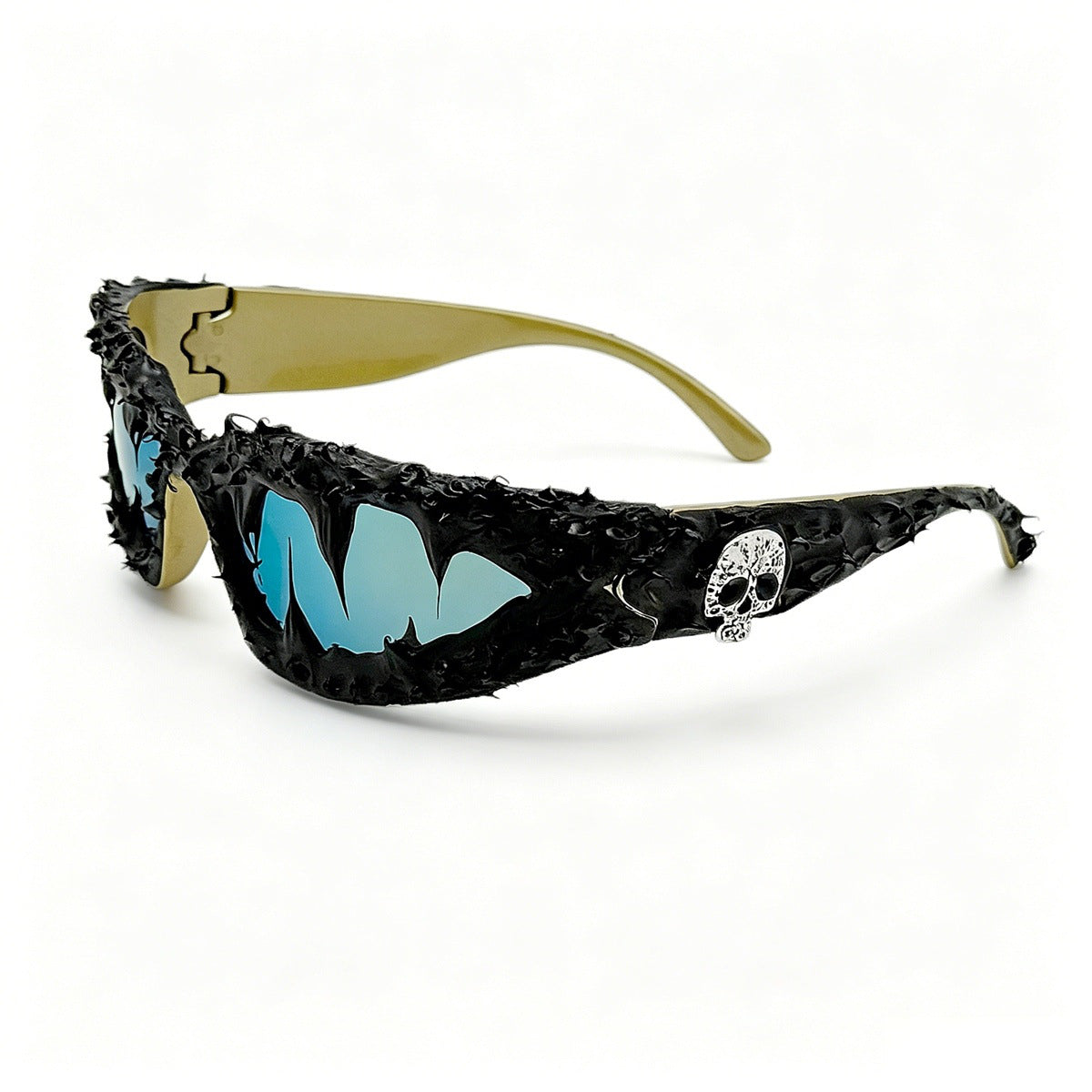 Damen kreative Fashion-Sonnenbrille mit einzigartigen Spikes und skull-Design Karnz