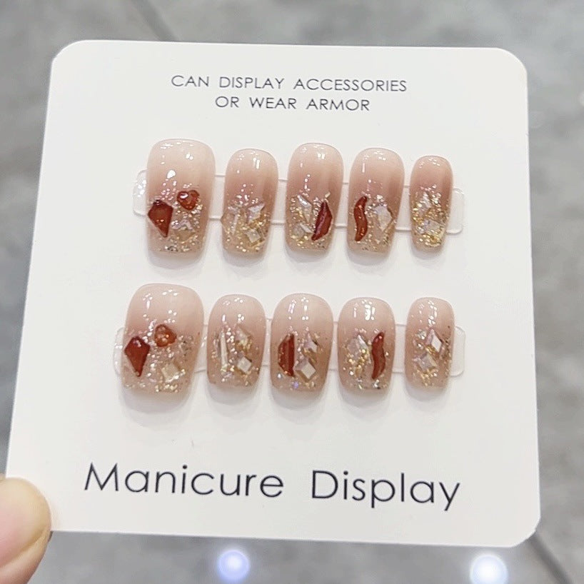 Luxuriöses dekoratives Press-On-Nagelset Karnz