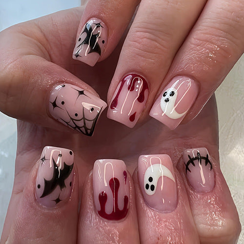 Künstlerische Halloween-Themen Nagelkunst Karnz