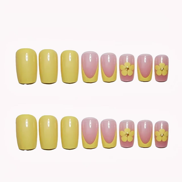 Künstlerisches Floral Design Nagelset