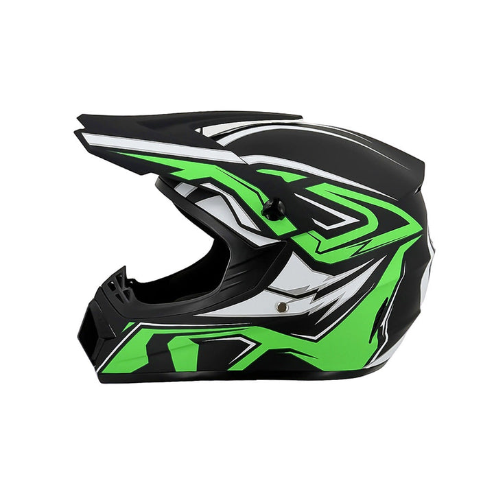 Vollgesicht-Motocross-Helm mit verlängertem Visier und verstärktem Kinnschutz Karnz