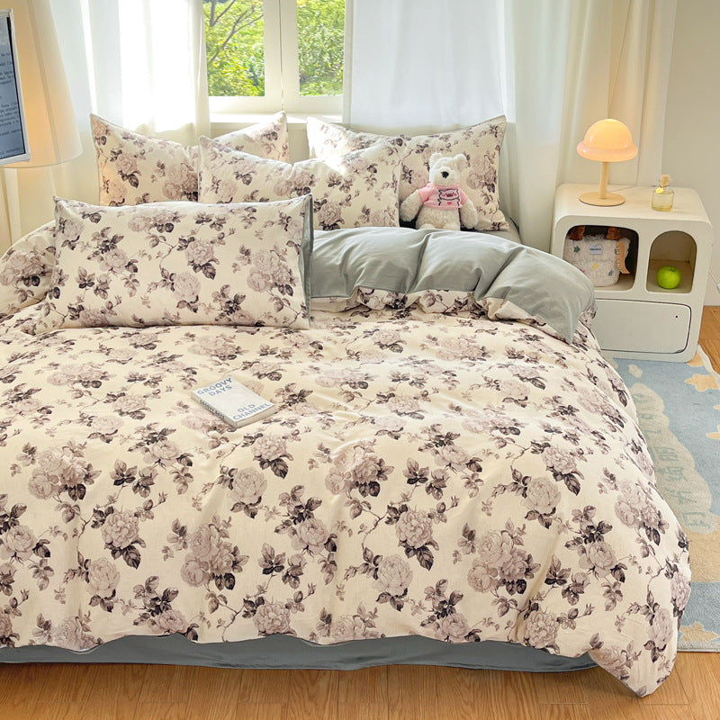 Blumenmuster Bettwäsche Set