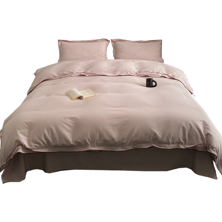 Luxuriöses Bettwäsche-Set aus Satin-Mikrofaser mit feiner Paspelierung