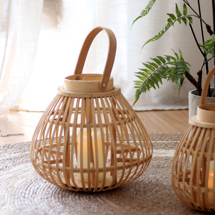 Natürliche Rattan Laterne Karnz
