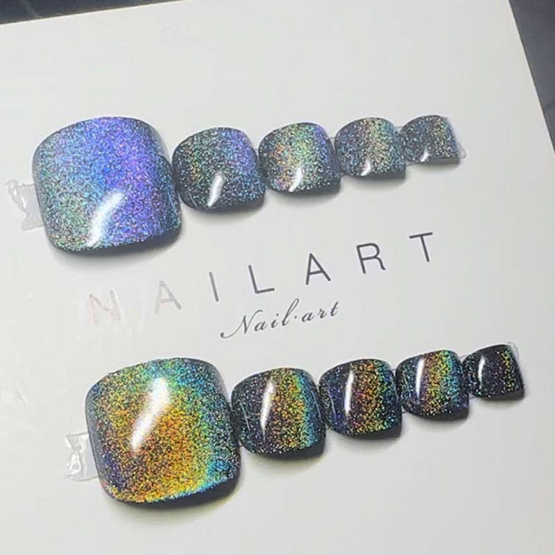 Glamourös Glitzernde Pediküre Design