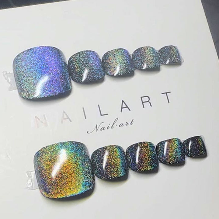 Glamourös Glitzernde Pediküre Design