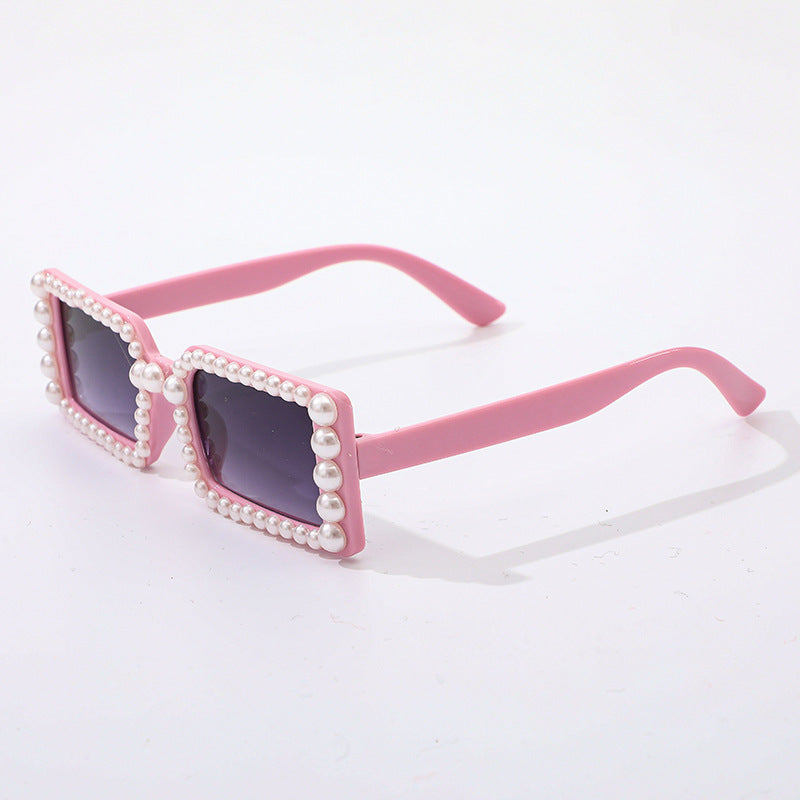 Perlenverzierte Retro-Sonnenbrille Karnz