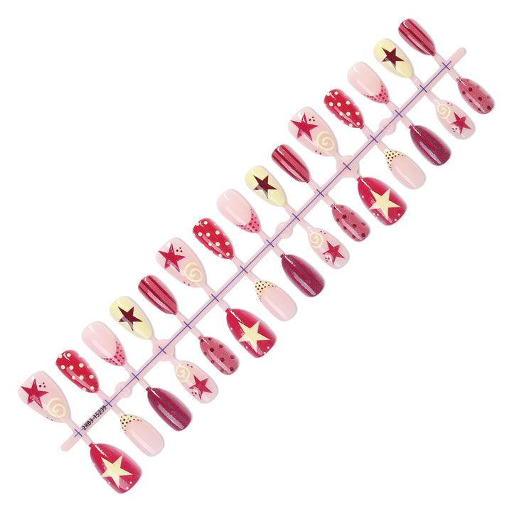 Kunstnagelset mit kreativen Stern- und Spiral-Motiven Karnz