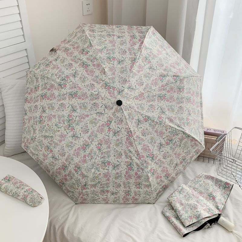 Damen Faltbarer Regenschirm mit detailliertem Blumenmuster Karnz