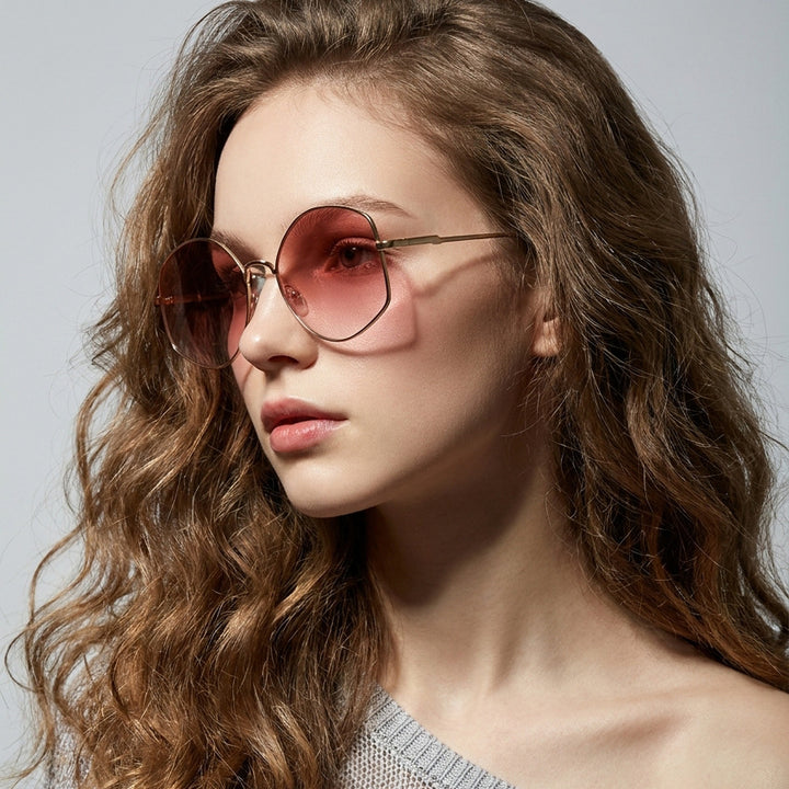 Damen modische Sonnenbrille mit einzigartiger achteckiger Rahmenkonstruktion Karnz