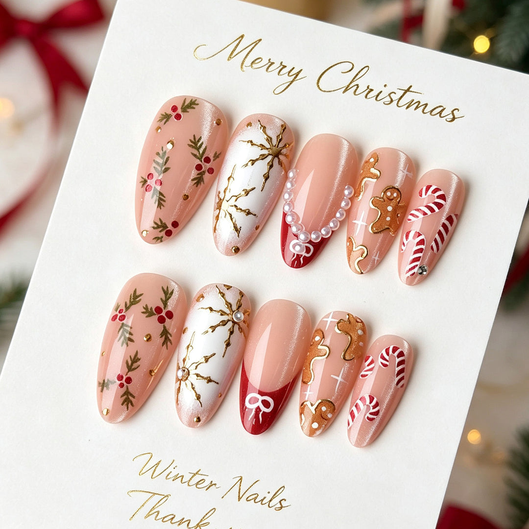 Dekoratives Floral Press-On Nagelset