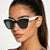 Damen modische Sonnenbrille mit breitem Rahmen und sanften Gläsern Karnz