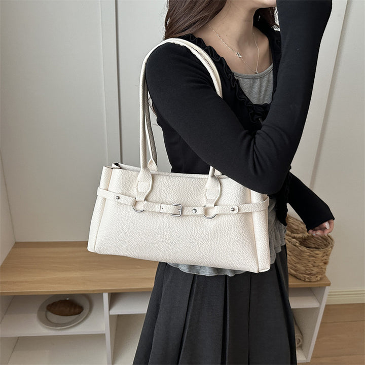 Strukturierte Leder-Handtasche