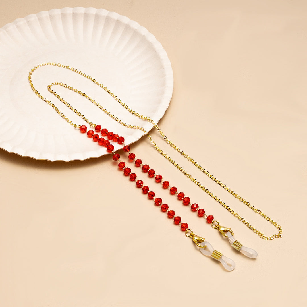 Elegante Perlen Brillen Kette Karnz