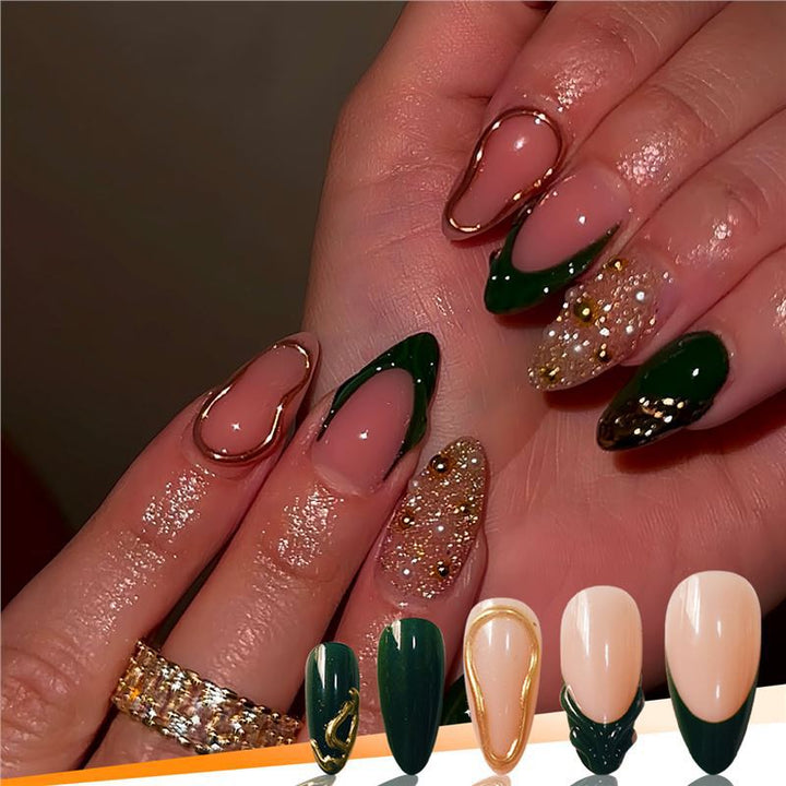 Glamouröse Dekorative Press-On Nagelkunst Karnz