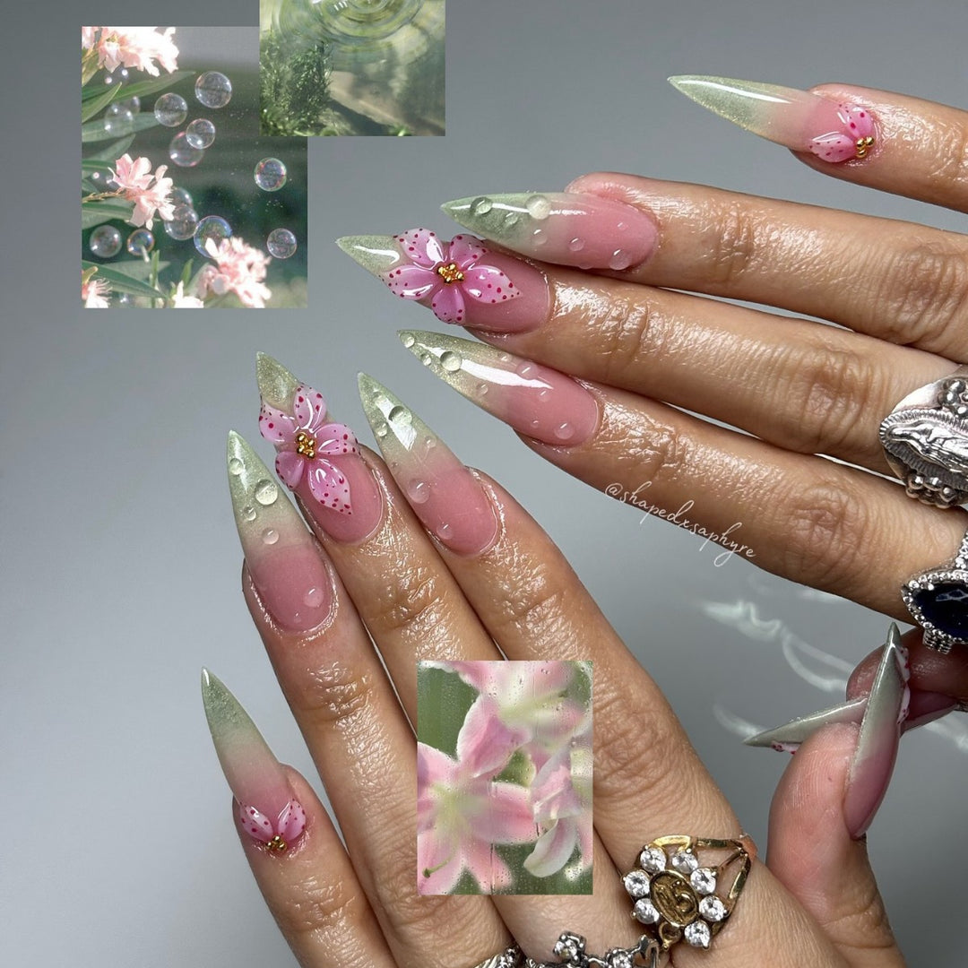 Premium Floral Press-On Nail Art