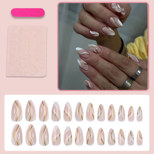 Kunstnagelset mit elegantem Schwung-Design Karnz