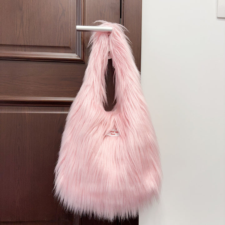 Gemütliche Kunstpelz Hobo-Tasche