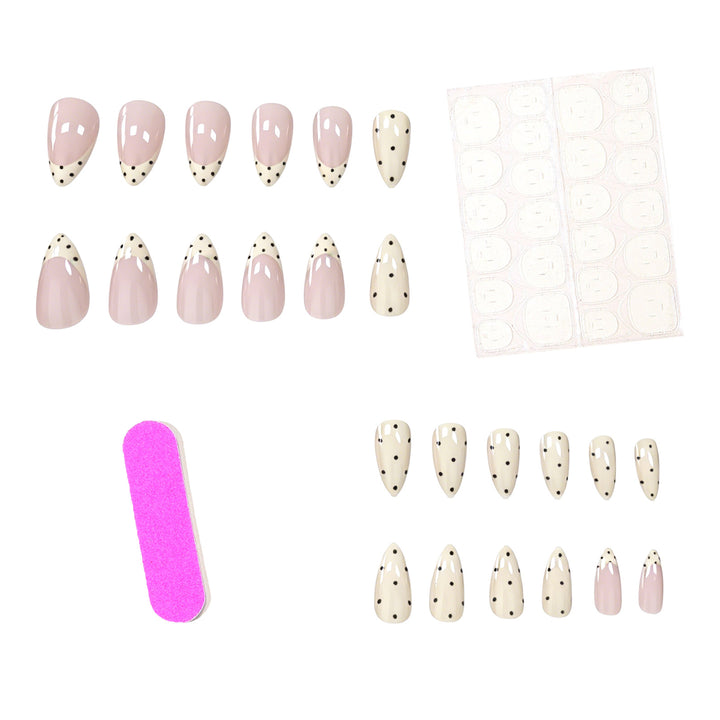 Elegante gepunktete Nagelkunst-Verzierungen Karnz