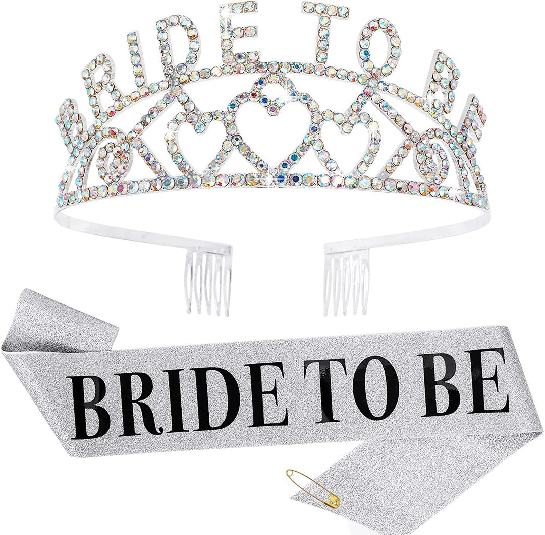 Damen Glitzernde Tiara mit Herzmotiven Karnz