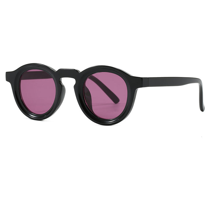 Damen modische runde Sonnenbrille mit transparentem Rahmen und UV-Schutz Karnz