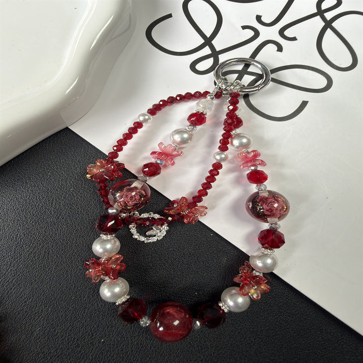 Florale Perlen Charm Halskette Karnz