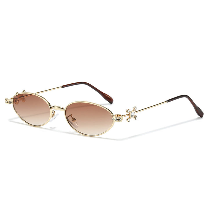 Elegante mit Strass verzierten Cateye-Sonnenbrille Karnz