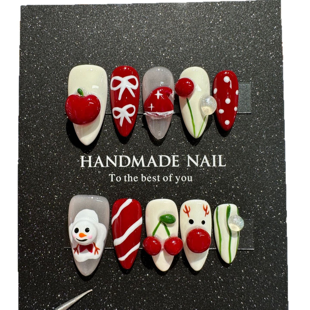 Verspielt Weihnachts-Themen Press-On Nagelset