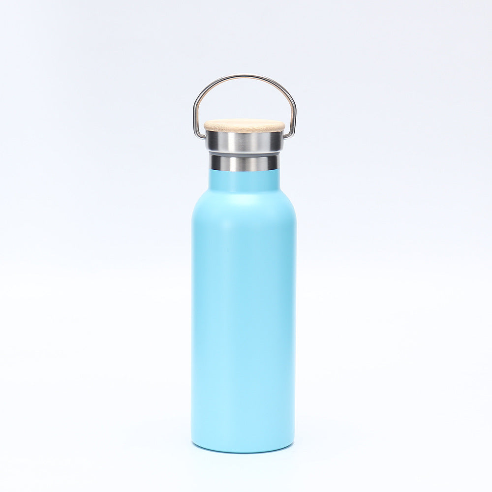 Damen isolierte Edelstahl-Trinkflasche mit Holzdeckel Karnz