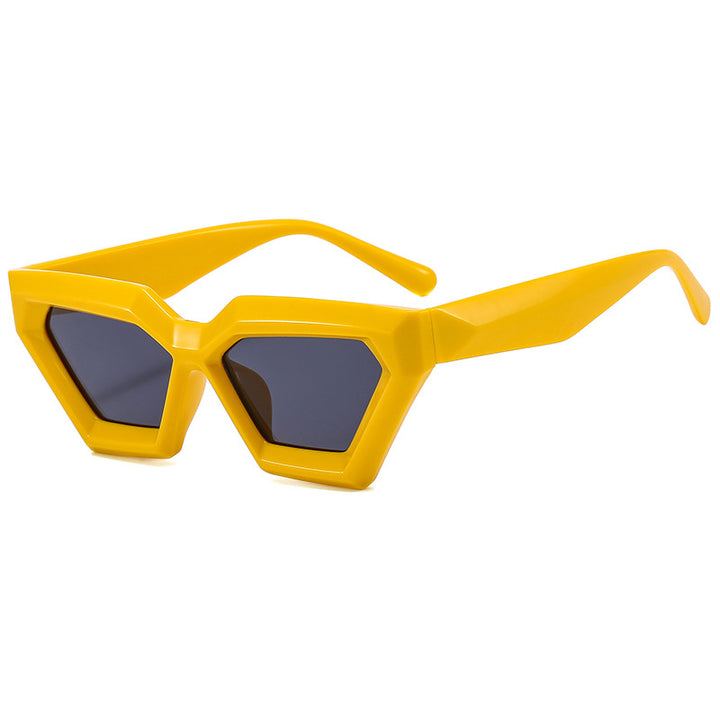Damen stilvolle hexagonale Sonnenbrille Karnz