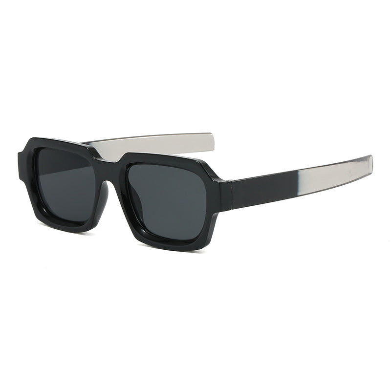 Damen modische stilvolle quadratische Sonnenbrille mit kontrastierendem Rahmen Karnz