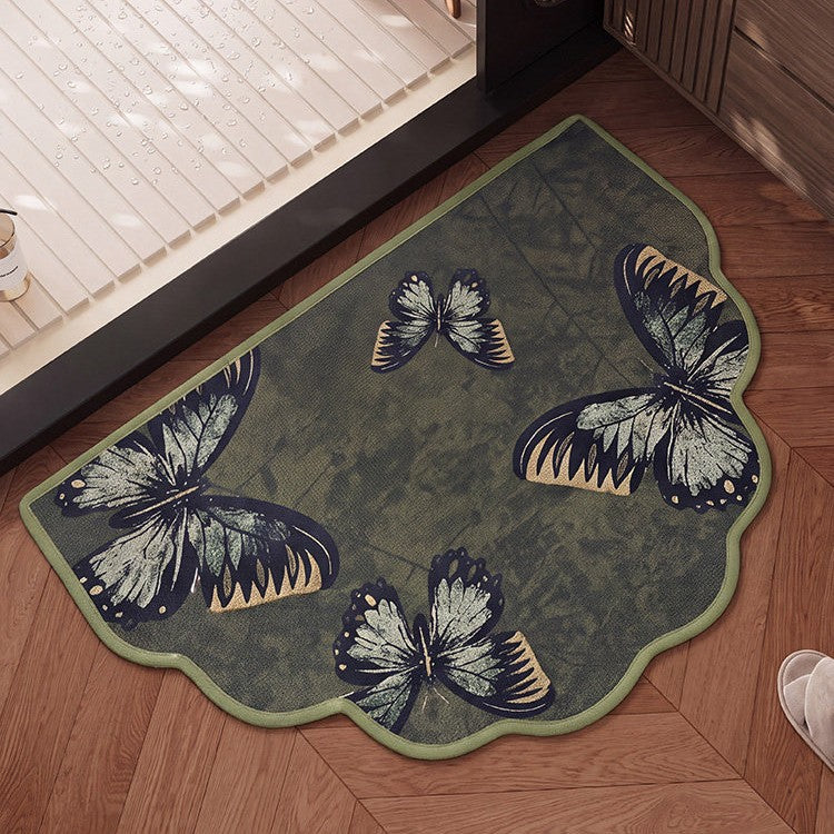 Floral bestickte Badezimmermatte für das Zuhause
