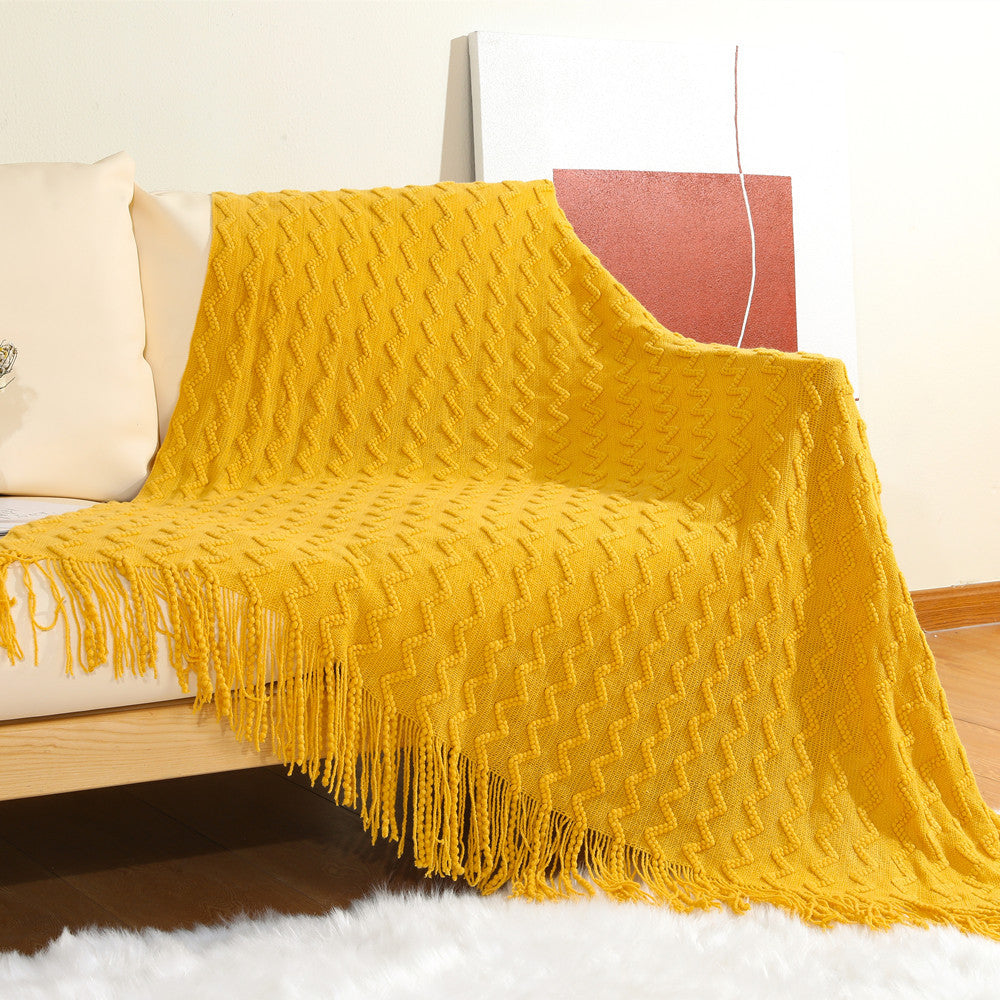 Gemütliche gestrickte Wurfdecke