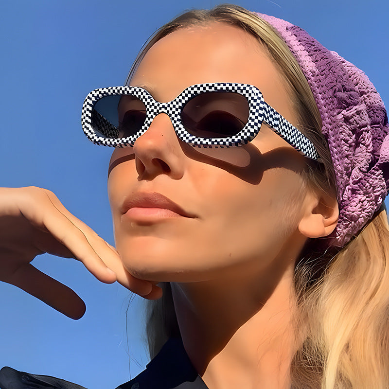Damen oversized Sonnenbrille mit ausgefallenem Muster Karnz