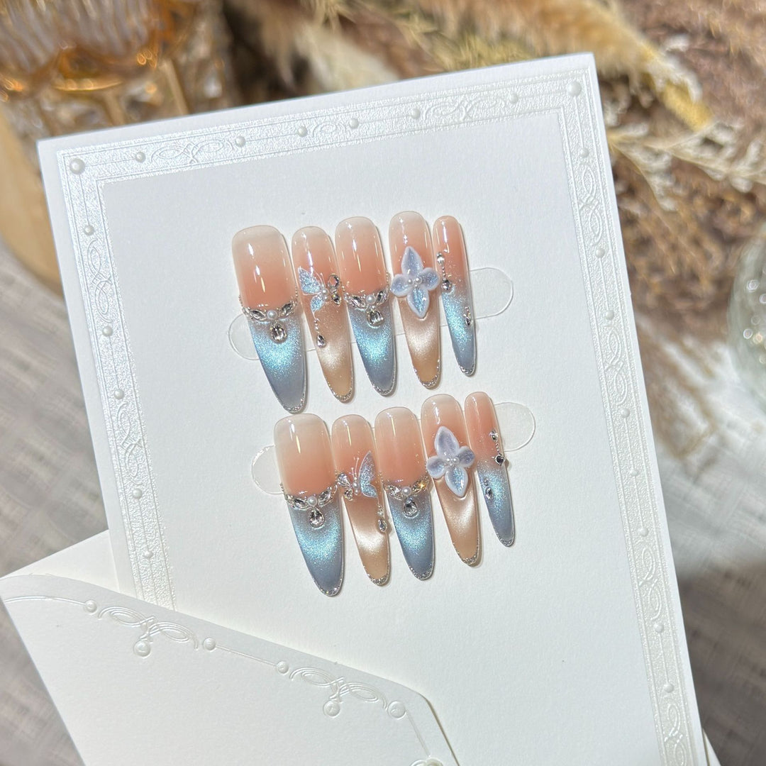 Elegantes Acryl Press-on Nagelkunst Set