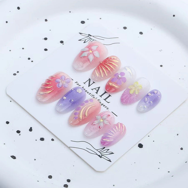Florale Press-On Nagelkunst Set
