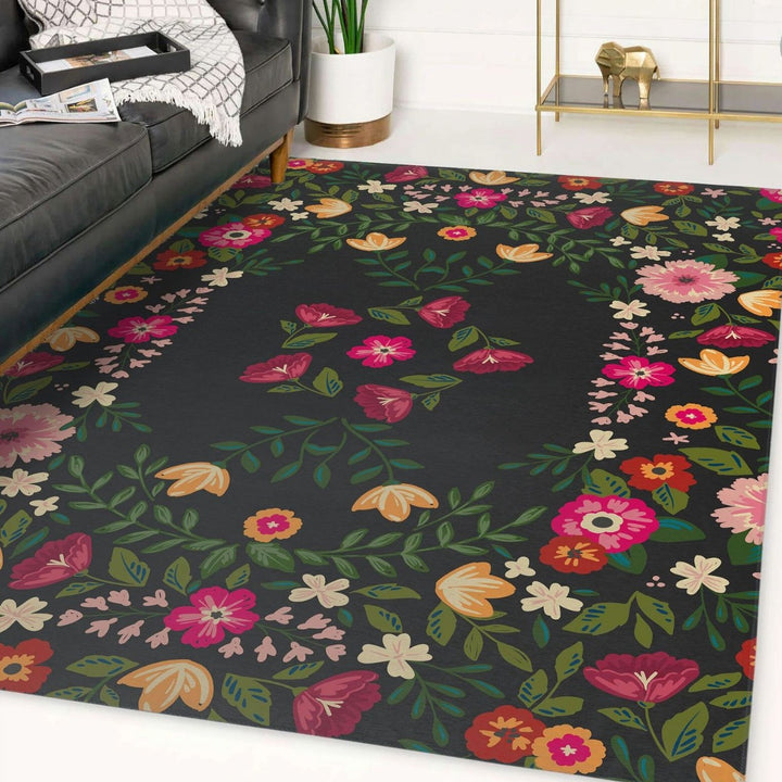 Blumenmuster Teppich Karnz