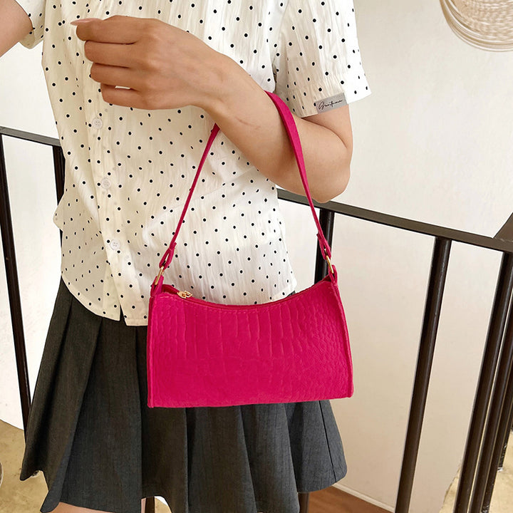WoCrocodile Texturiertes Mini Schulterhandtasche Karnz