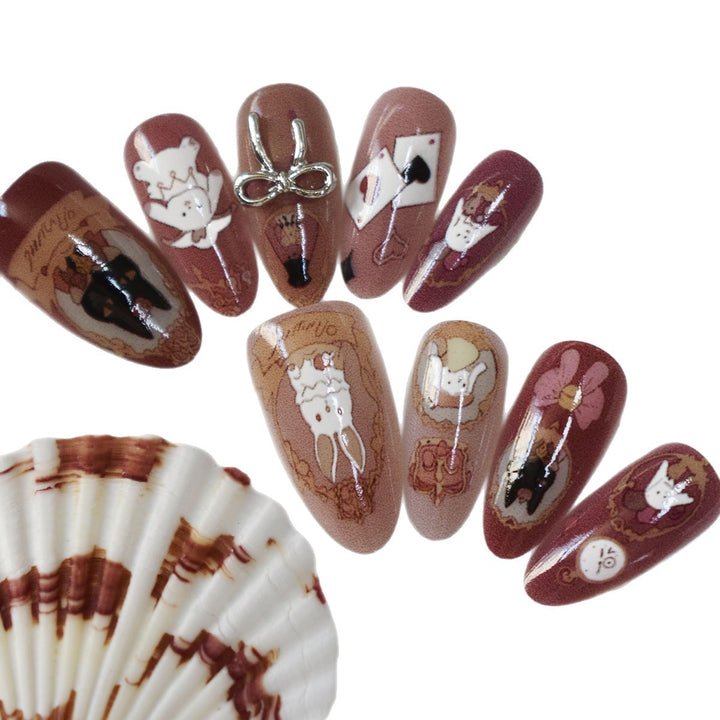 Handgemachte thematische Press-On-Nagelkunst Karnz
