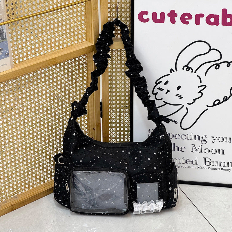 Star-Print Rüschenträger Schultertasche Karnz