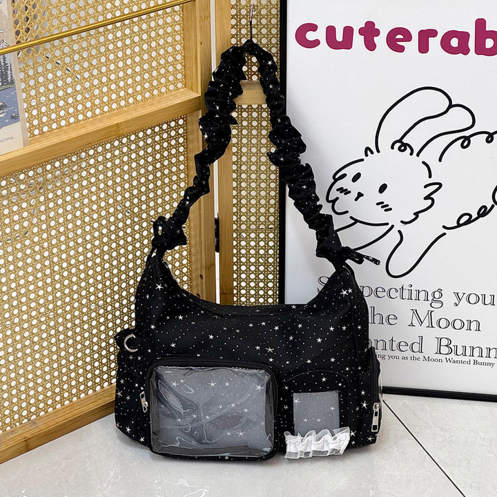 Star-Print Rüschenträger Schultertasche Karnz