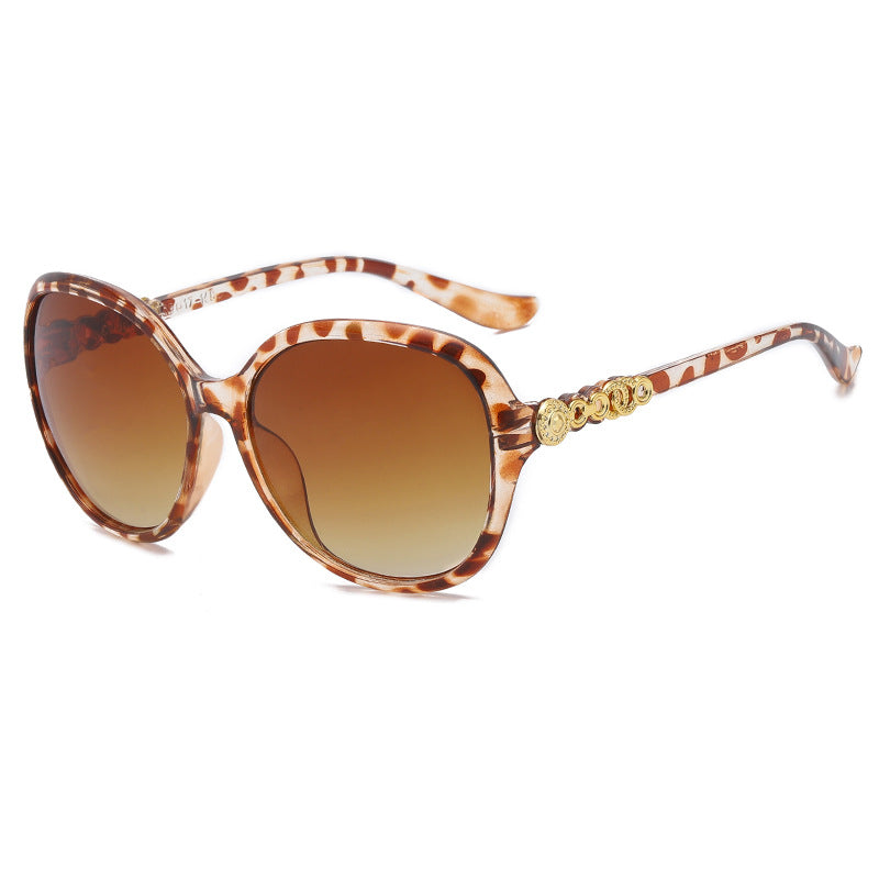 Damen oversized Sonnenbrille mit trendigem Schildpatt-Muster und eleganten Rahmenakzenten Karnz