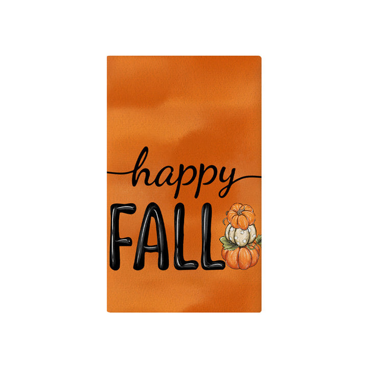 Vertikales Büffel-Karierter Herbstgarten-Banner mit bemalter Kürbis-Illustration