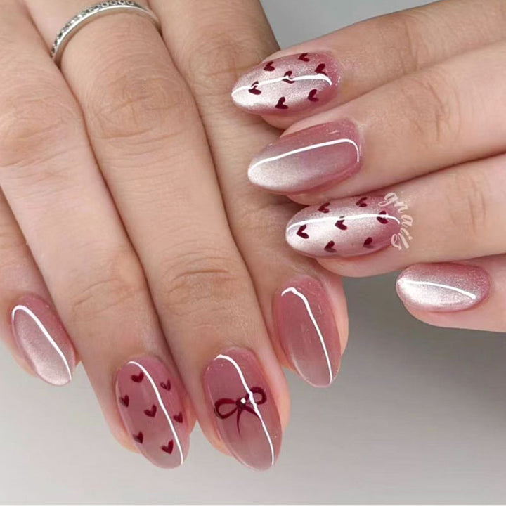 Romantisches Herz-Design Press-On Nagelset