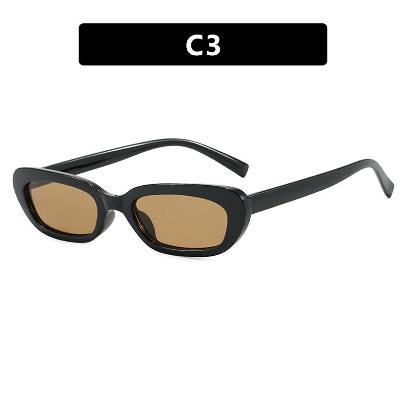 Damen modische Katzenaugen-Sonnenbrille mit transparentem Kunststoffrahmen und UV-Schutz Karnz