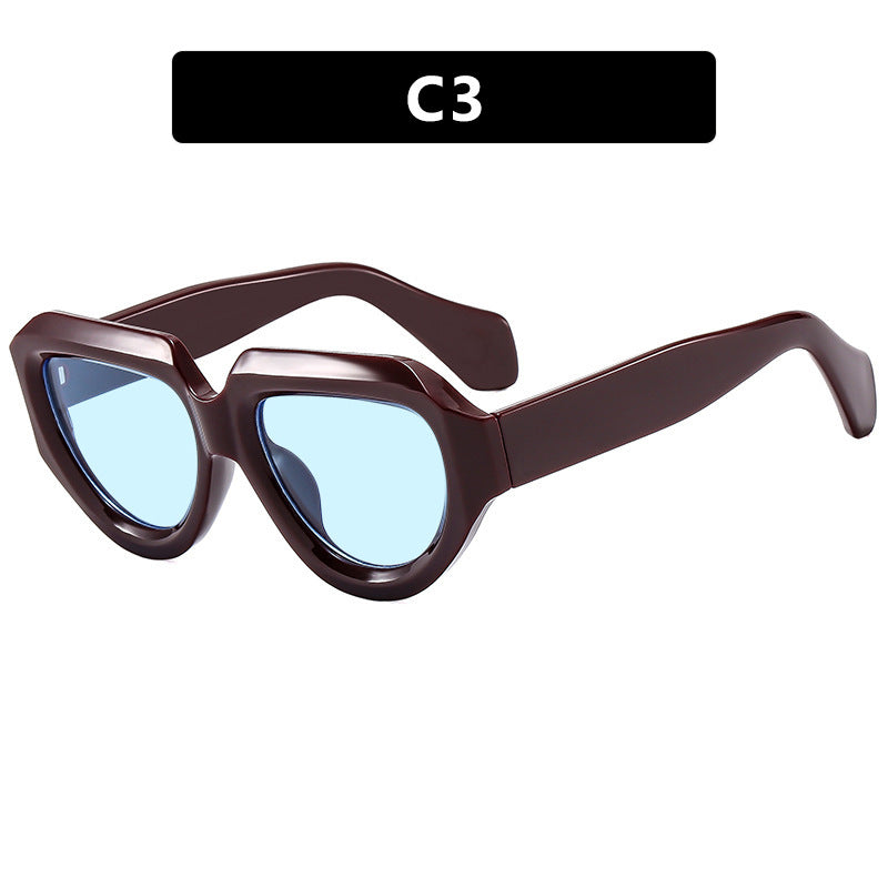 Damen modische Sonnenbrille mit einzigartigem, eckigem Rahmen Karnz