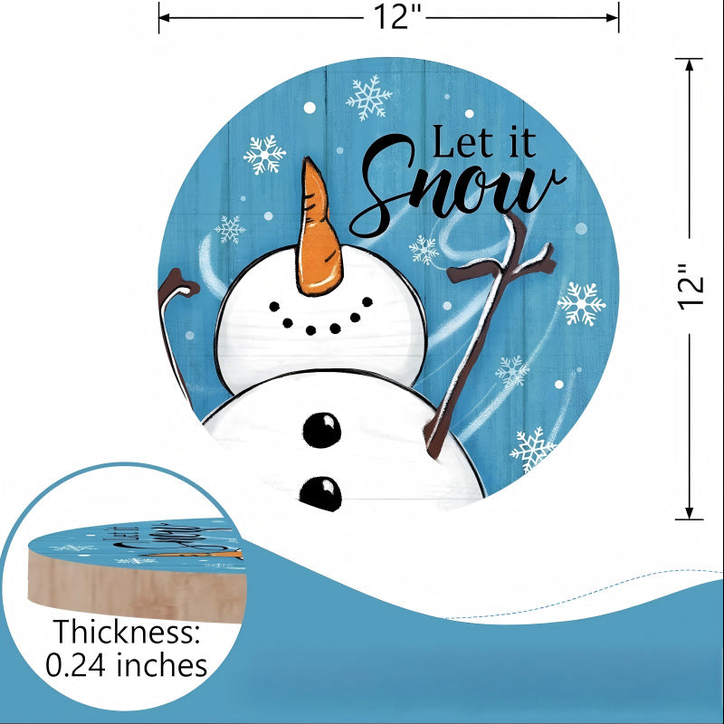 Dekoratives Holzschild mit Wintermotiven Karnz